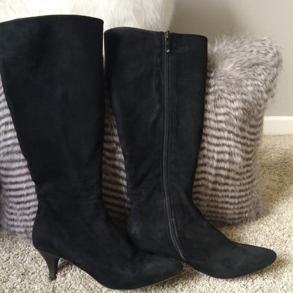 Impo Black Suede Heeled Boots